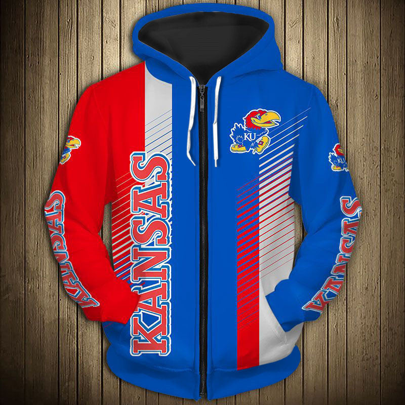 Kansas Jayhawks Striped Hoodie - Rock Chalk, Style On